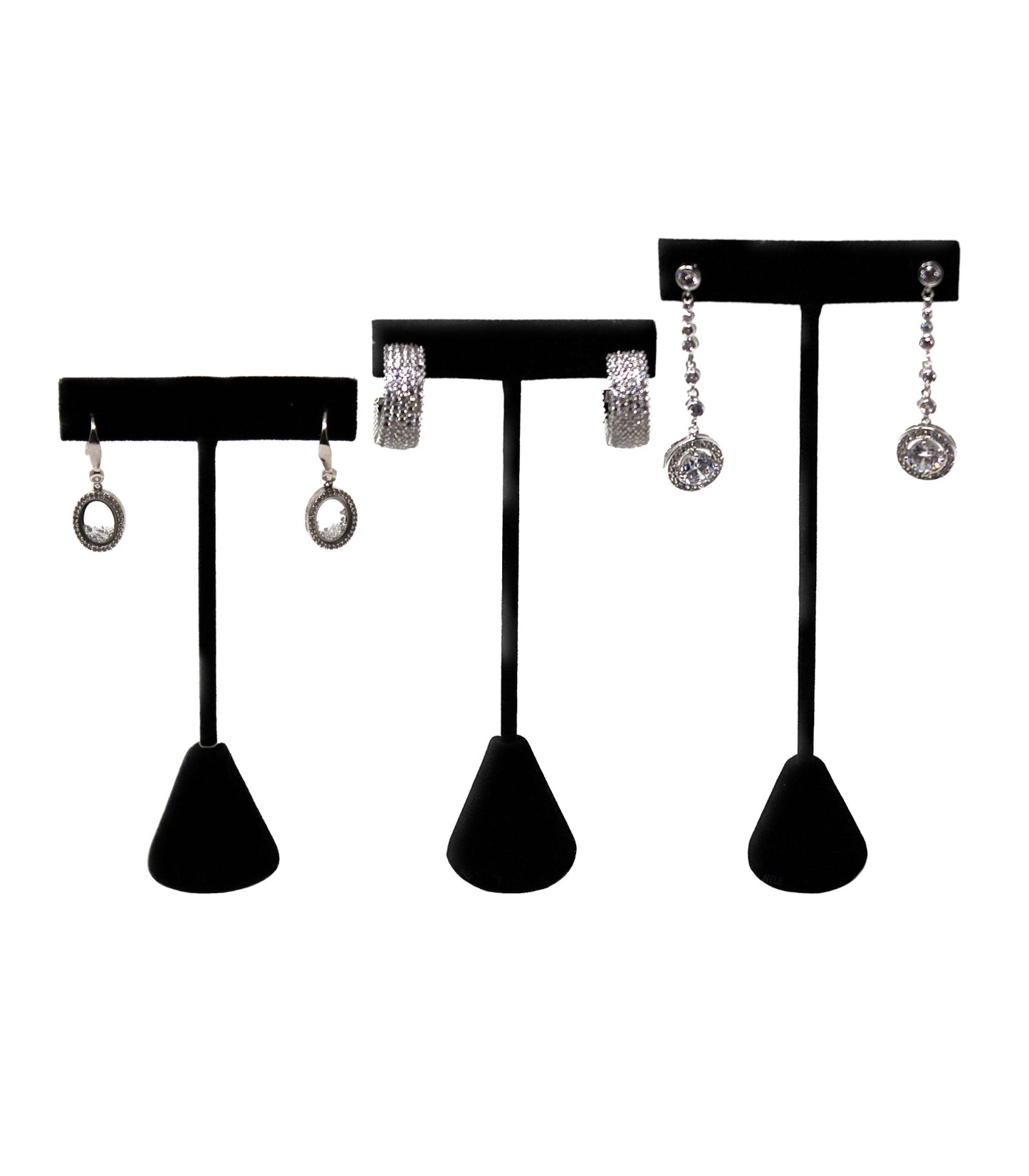 T Earring Stand - Black Velvet