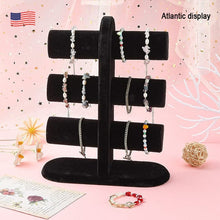 3-Tier velvet Jewelry Display Stand Bracelet Necklace Watch Chain Countertop
