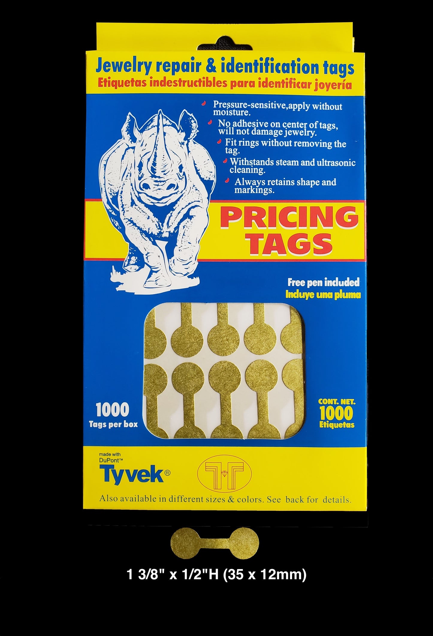 Gold Round Dumbbell Jewelry Tags