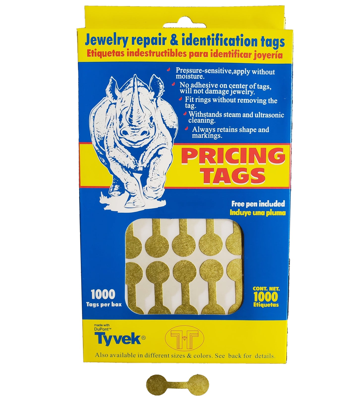 Gold Round Dumbbell Jewelry Tags