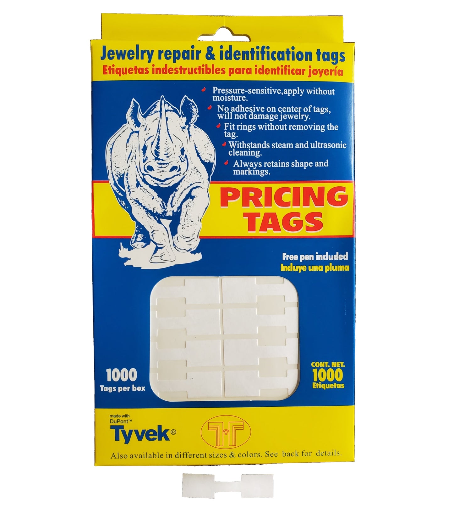 White Square Dumbbell Jewelry Tags