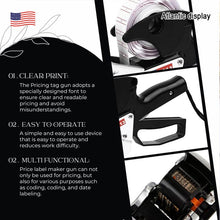 8 Digits Price Tag Gun, Single Row Clear Print Price Marking Machine Label Gun