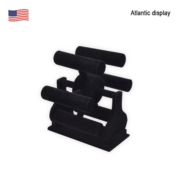 Rotating Bar Black Velvet Jewelry Display Stand
