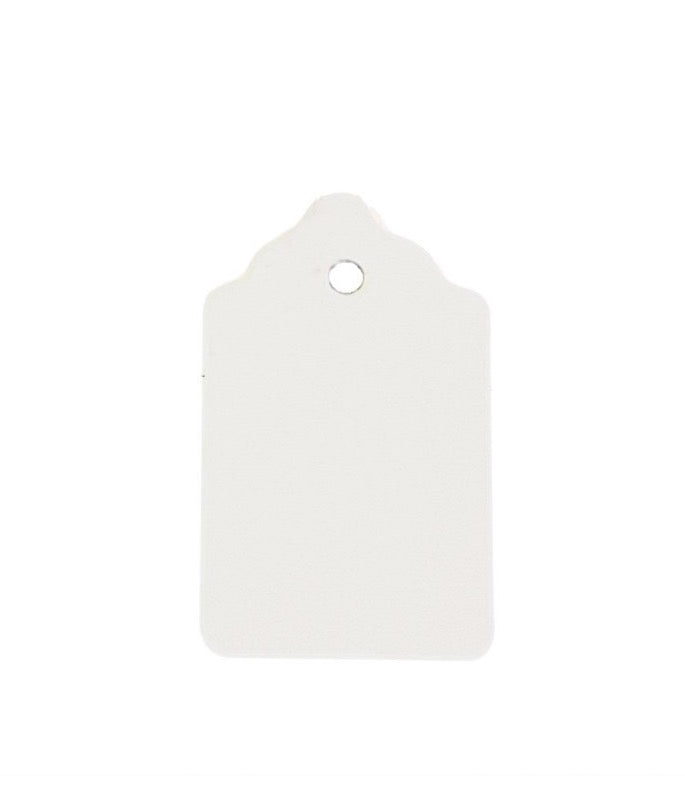 White Scalloped Unstrung Tags