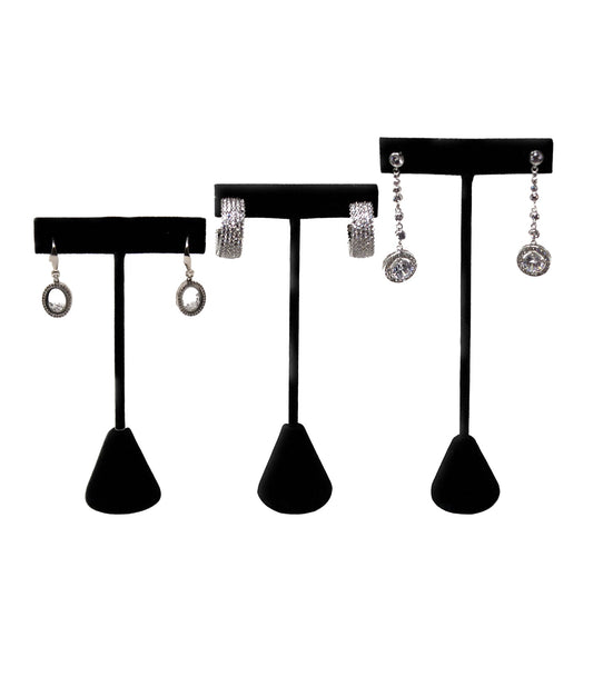 T Earring Stand - Black Velvet