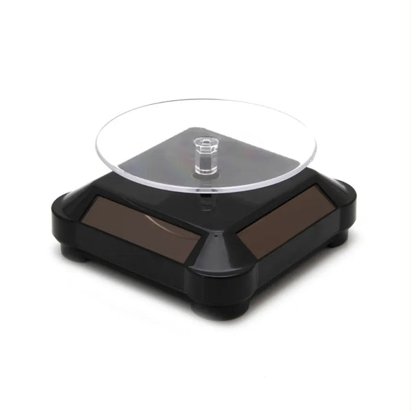 360 Rotating Display Stand Solar Powered Jewelry UV Light Curing Turntable