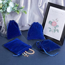 Blue Velvet Pouches Little Drawstring Gift Bags (10/pack)