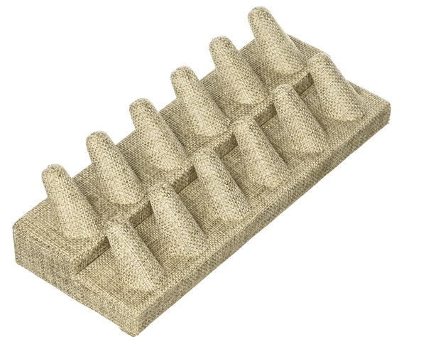 Linen/burlap Ring Display - 12 Fingers ()