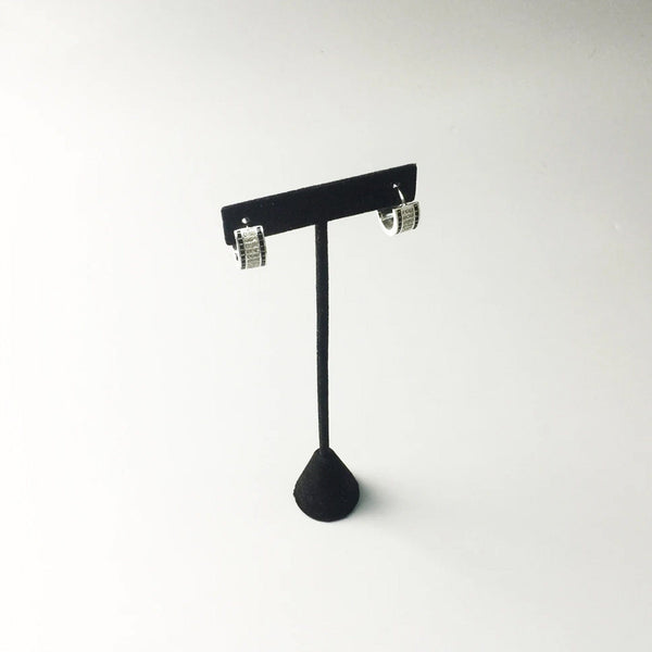 T Earring Stand - Black Velvet
