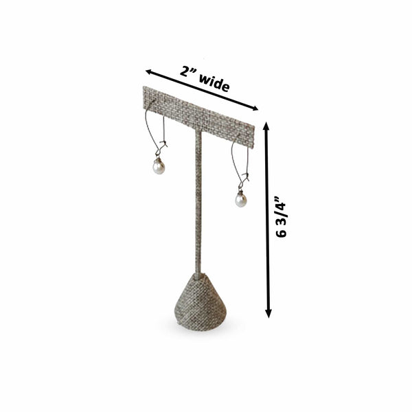 T Earring Stand - Linen/Burlap