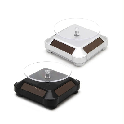 360 Rotating Display Stand Solar Powered Jewelry UV Light Curing Turntable