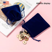 Blue Velvet Pouches Little Drawstring Gift Bags (10/pack)