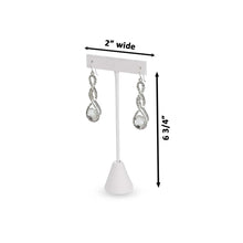 T Earring Stand - White Leatherette