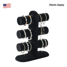 3-Tier velvet Jewelry Display Stand Bracelet Necklace Watch Chain Countertop