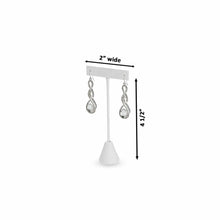 T Earring Stand - White Leatherette