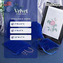 Blue Velvet Pouches Little Drawstring Gift Bags (10/pack)