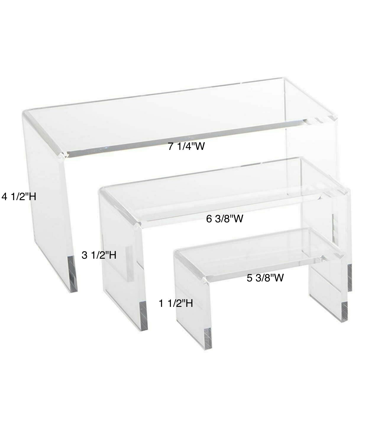 Set Of 3 Acrylic Riser (Medium Set)