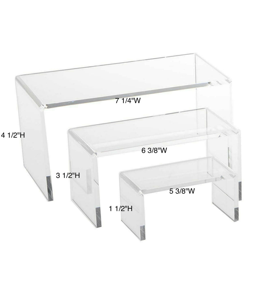 Medium Plastic Riser Set Of 3 Acrylic Riser (Medium Set) – Saga Display