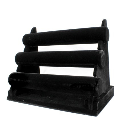 Travel 3 Tier T-Bar - Black Velvet