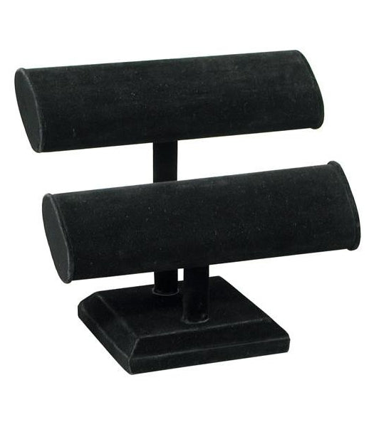 2 Tier Oval T-Bar - Black Velvet