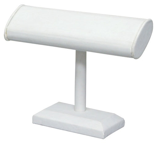 Single Oval T-Bar White Leatherette