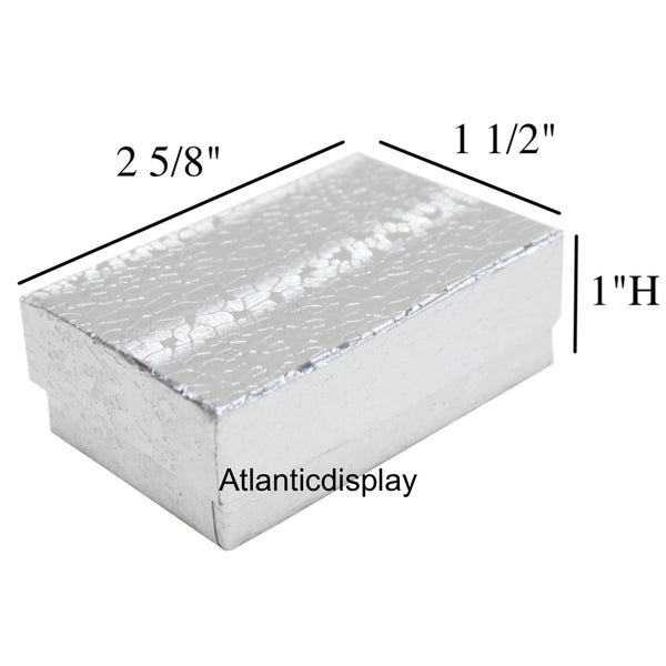 Silver Color Cotton Filled Gift Boxes Jewelry