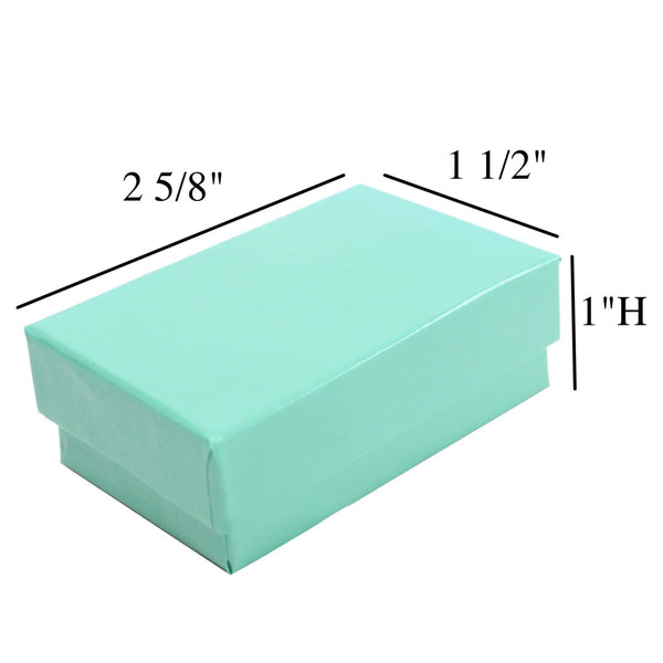 Teal Blue Cotton Filled Gift Boxes Jewelry