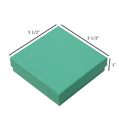 Teal Blue Cotton Filled Gift Boxes Jewelry