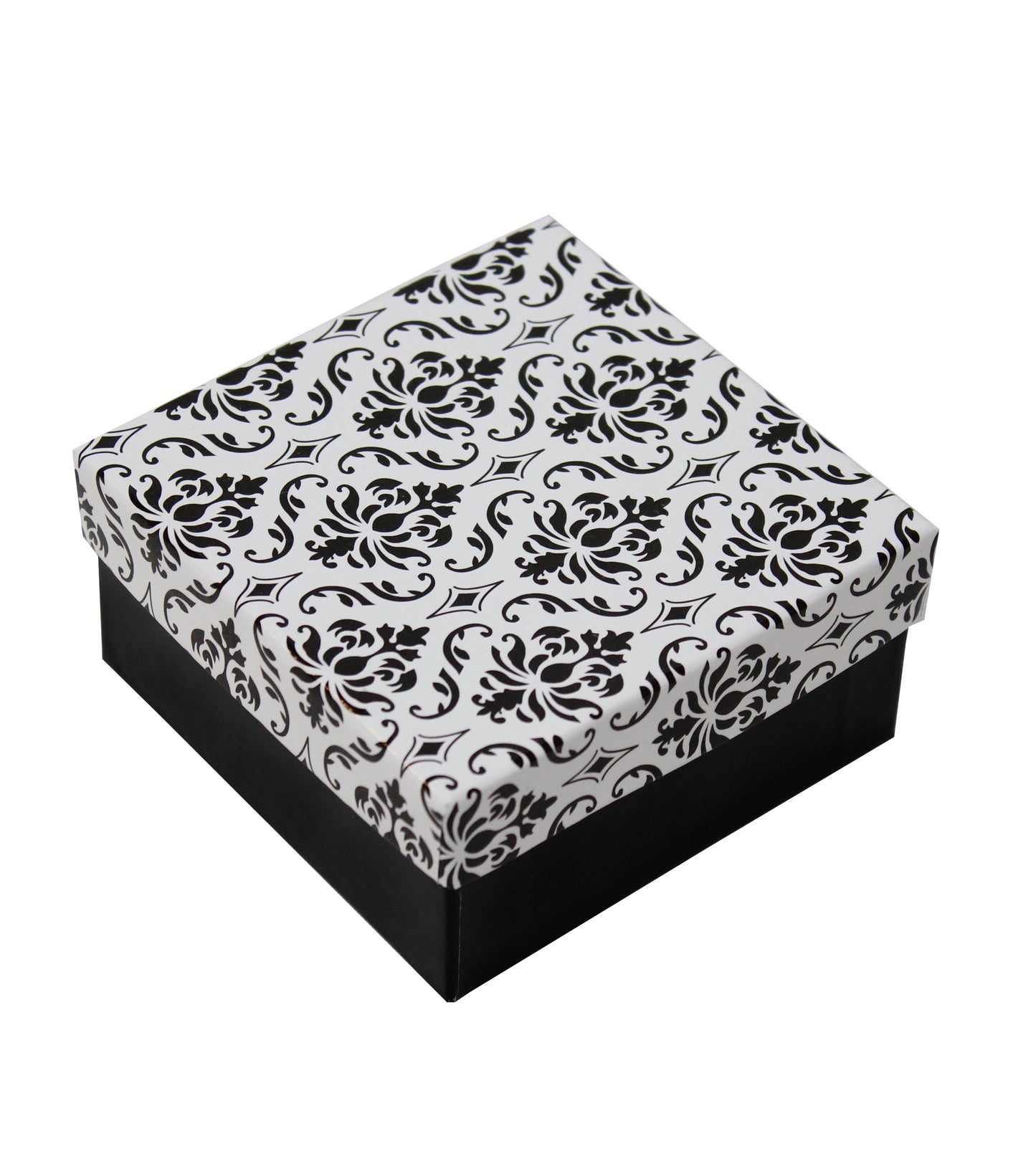 Damask Print Cotton Filled Gift Boxes Jewelry