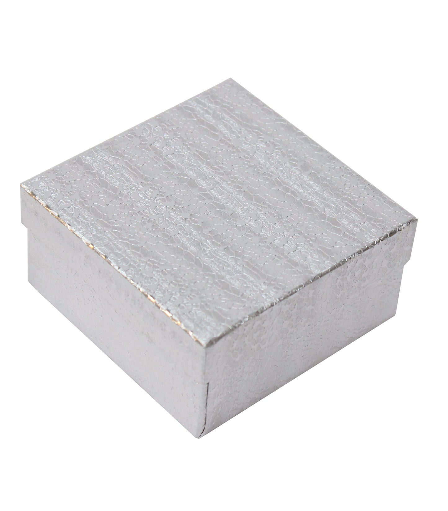 Silver Color Cotton Filled Gift Boxes Jewelry