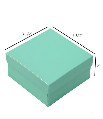 Teal Blue Cotton Filled Gift Boxes Jewelry