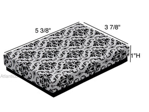 Damask Print Cotton Filled Gift Boxes Jewelry
