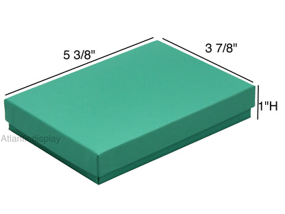 Teal Blue Cotton Filled Gift Boxes Jewelry