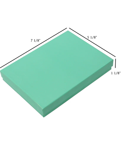 Teal Blue Cotton Filled Gift Boxes Jewelry