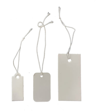 White Elastic Tags