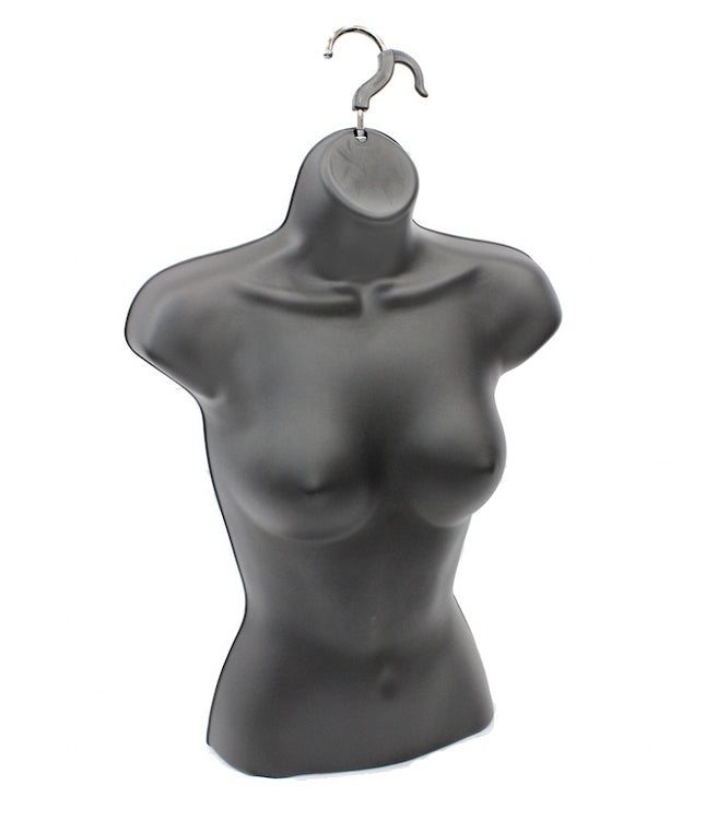 Male & Female Mannequin Torso Set – White Dress Forms With 2 Stands & 2 Hanging Hooks