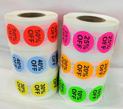 Adhesive Percent Off Labels