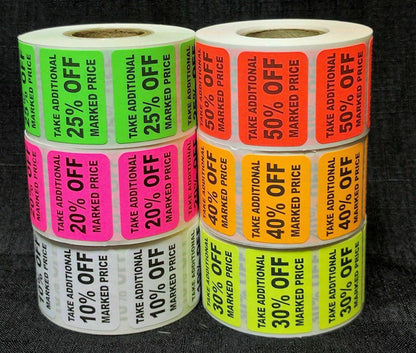 Adhesive Percent Off Labels