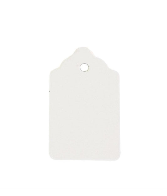 White Scalloped Unstrung Tags