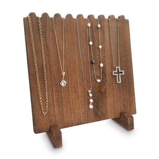 Wooden Plank Necklace Display - Brown