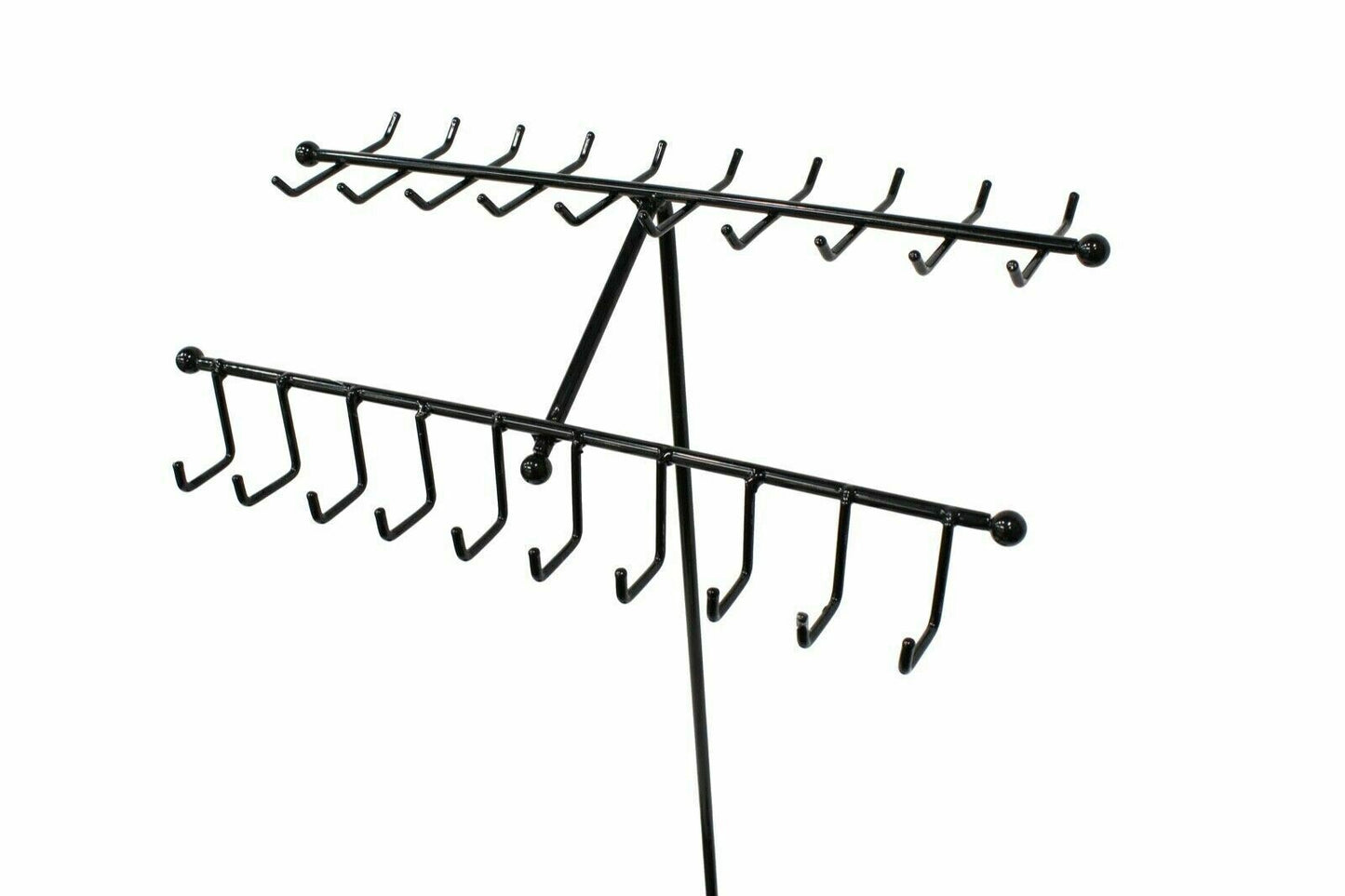 Black Metal Necklace Rack - 30 Hooks
