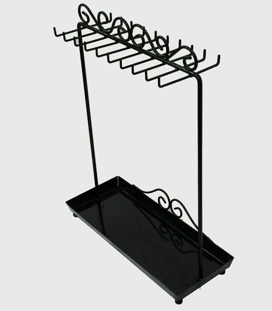 Black Metal Necklace Rack - 20 Hooks