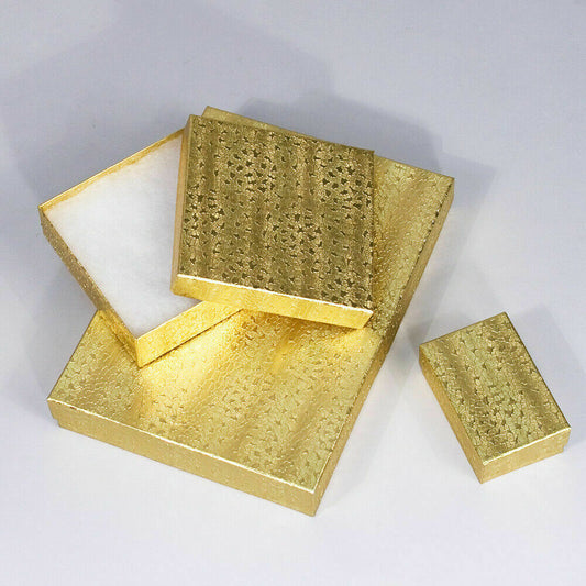 Gold Color Cotton Filled Gift Boxes Jewelry